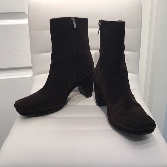 Paolo Shoes - Linea Paolo Suede Dark Brown Mid Calf Boot